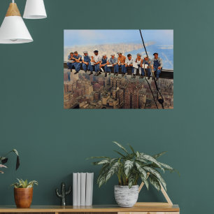 Lunch Atop A Skyscraper 1932 NYC Remastered Color Poster