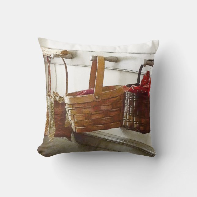 Lunch Baskets Throw Pillow (Front)