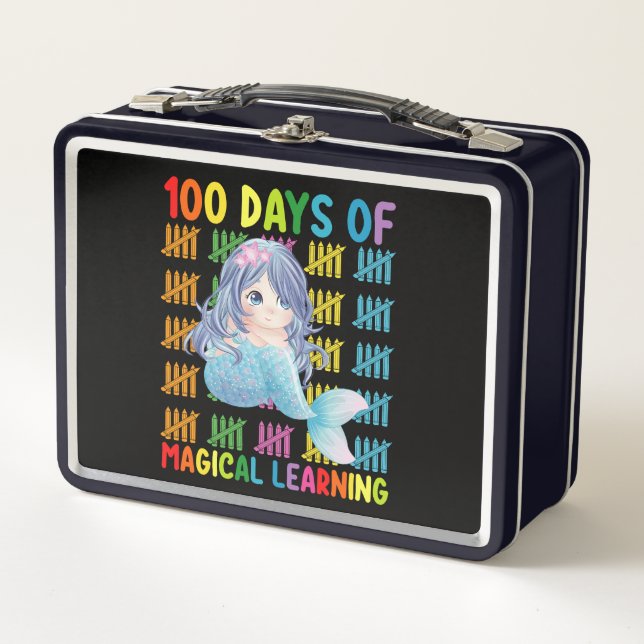 Lunch Box 100 Jours D'Apprentissage Magique École De Sirène (Devant)