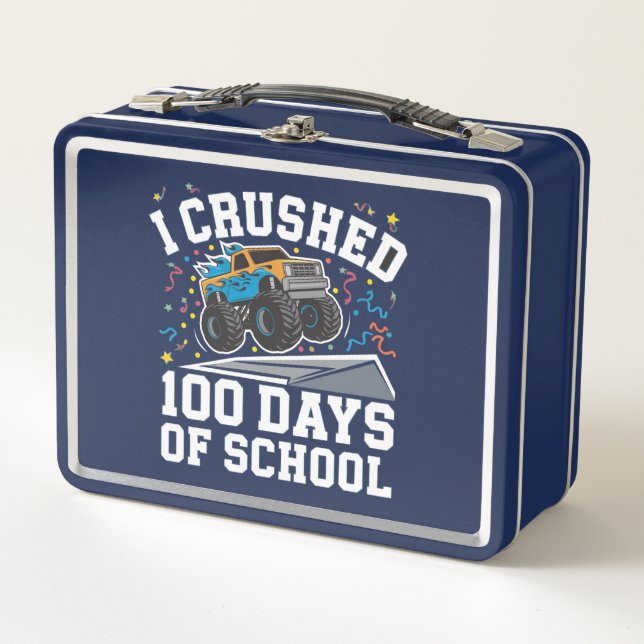 Lunch Box 100 jours de l'école Monster Camion 100e jour écol (Devant)