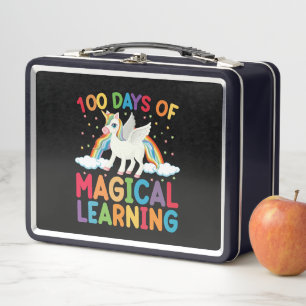 Lunch Box 100 jours d'école licorne magique pour filles 