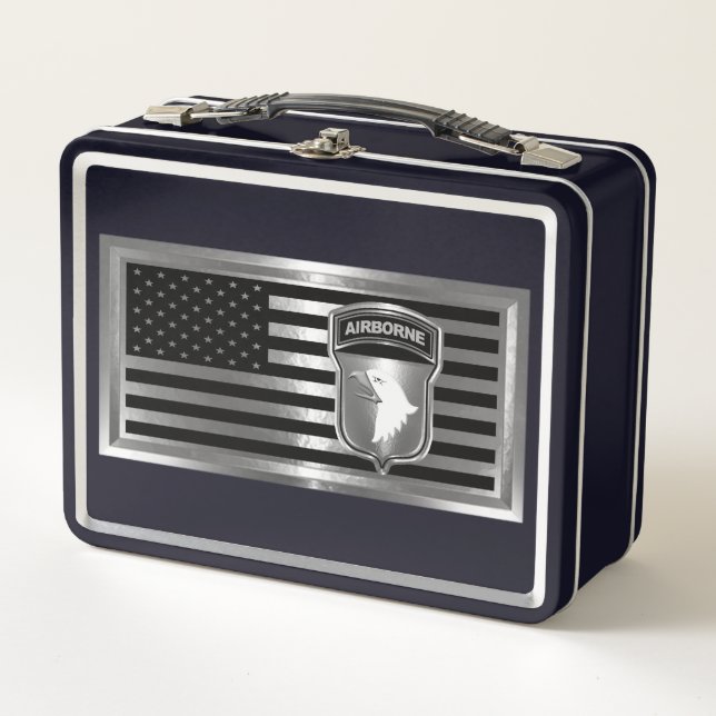 Lunch Box 101e division aéroportée avec le drapeau américain (Devant)