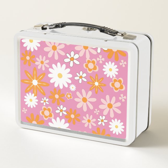 Lunch Box 1960 Peppermint rétro Patty Pink Flower  (Dos)