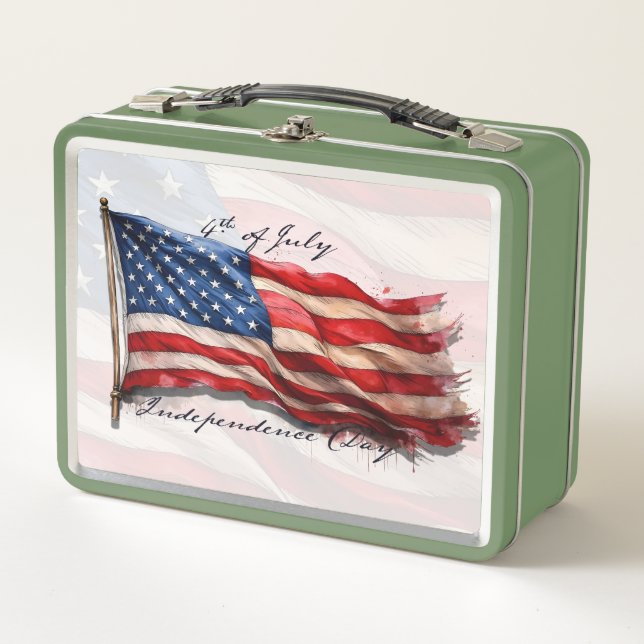 Lunch Box 4 juillet - Célébrer avec le drapeau américain (Devant)