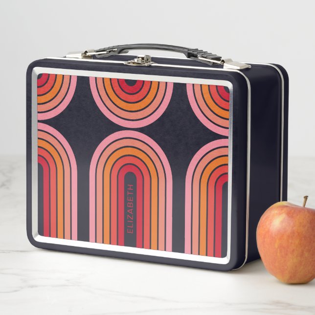 Lunch Box 70 Arc rose rouge orange rouge Art Sunset (En situation)