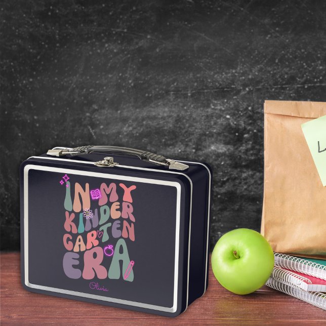 Lunch Box À l'ère de ma maternelle Vibes rétro avec nom (Créateur téléchargé)
