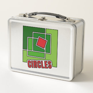 Lunch Box Abstraction verte avec carré rouge torsadé