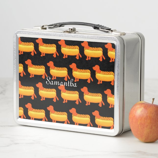 Lunch Box Adorable Dachshund Hot Dog (En situation)
