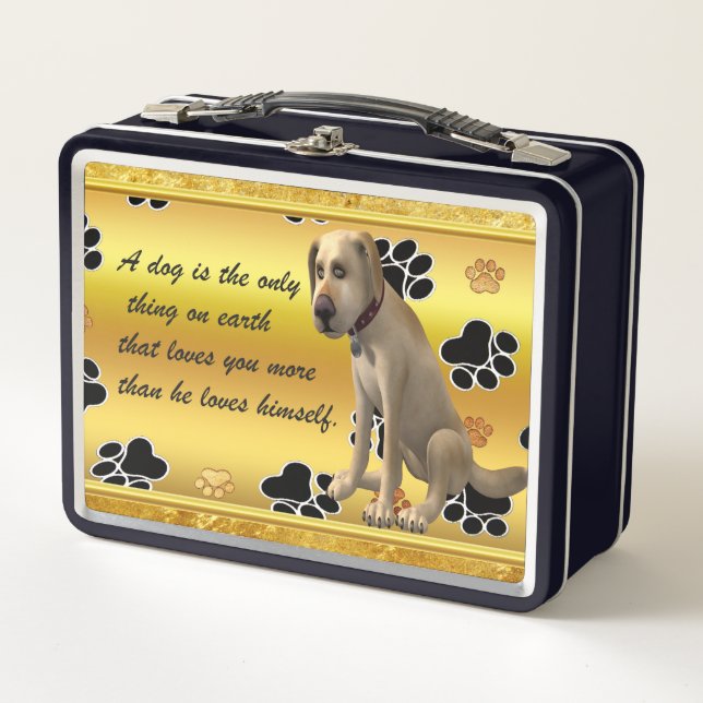 Lunch Box Adorable dog sitting with a cute fun quote (Devant)