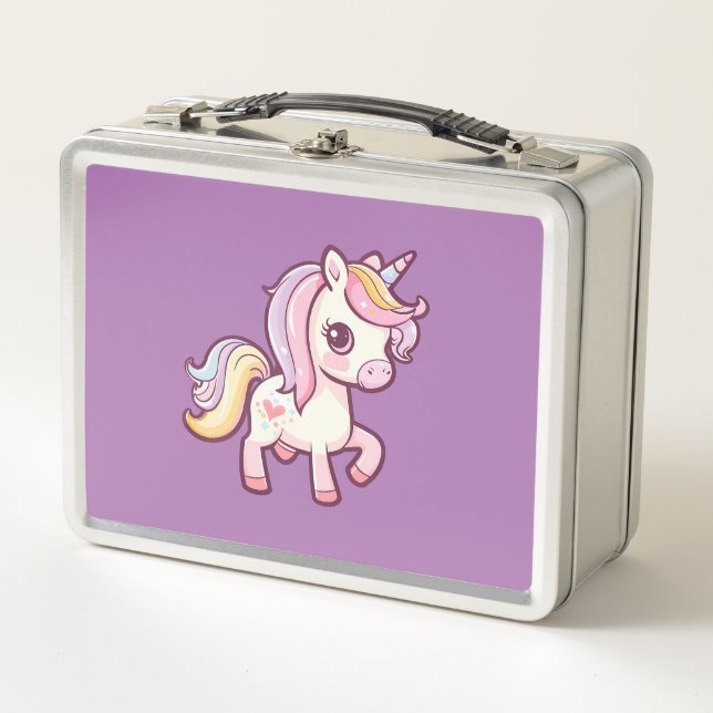 Lunch Box Adorable mignon Pastel Unicorn (Devant)