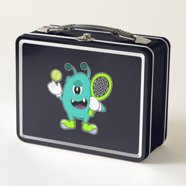 Lunch Box Alien à Tennis avec raquette de tennis (Devant)