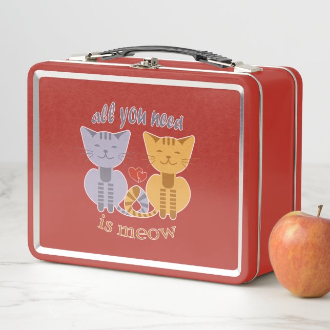Lunch Box All you need is meow Valentine cats (En situation)