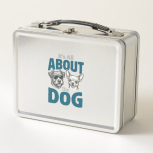 Lunch Box Amateur de chien drôle Gravure vintage Graphique_1