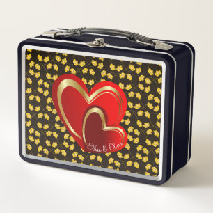Lunch Box Amour Moderne Cœurs Rouges Relation Personnalisée