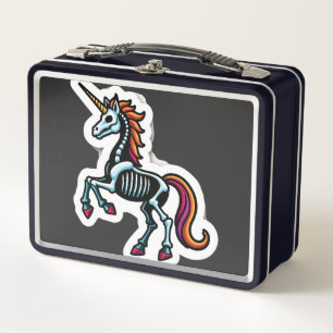 Lunch Box Amusant Cos de licorne de squelette pour amoureux 