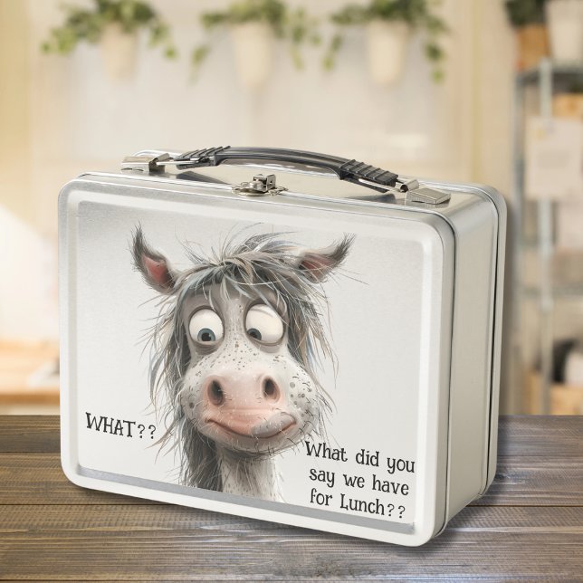 Lunch Box Amusant Crazy Cheveux large Eyed Horse Boîte à lun (Créateur téléchargé)