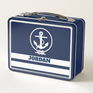 Lunch Box Ancre nautique cool monogramme