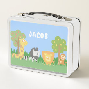 Lunch Box Animaux Sauvages Mignons Girafe Zèbre Lion Singe