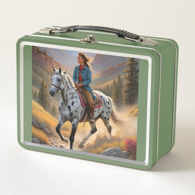 Lunch Box Appaloosa Horse aquarelle Leopard (Devant)
