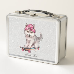 Lunch Box Aquarelle Boite de déjeuner en métal Husky Sibérie