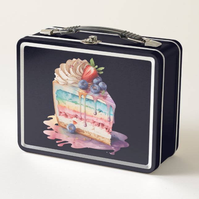 Lunch Box Aquarelle Coupe de gâteau Délice : (Devant)