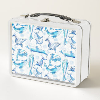 Lunch Box aquarelle dauphin poisson sans soudure motif, daup