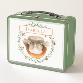 Lunch Box Aquarelle de pot de miel Floral Personnalisé