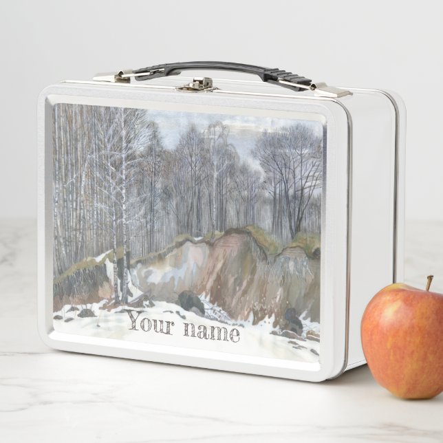 Lunch Box Aquarelle de ravin neigeux (En situation)