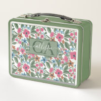 Aquarelle rose vintage bleu Motif floral
