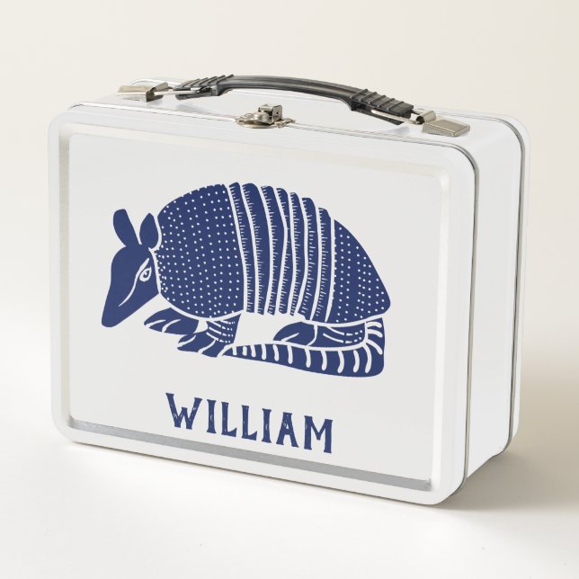 Lunch Box Armadillo bleu marine personnalisé (Devant)