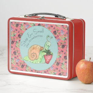 Lunch Box Arrêtez et sentez le Motif de l'escargot des frais