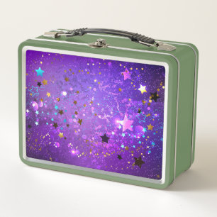 Lunch Box Arrière - plan de feuille violet avec étoiles