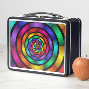 Lunch Box Arrondi et psychédélique coloré Art moderne fracta