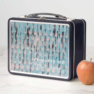 Lunch Box Art Abstrait bleu, blanc et noir
