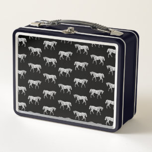 Lunch Box Art occidental vintage de cheval de motif