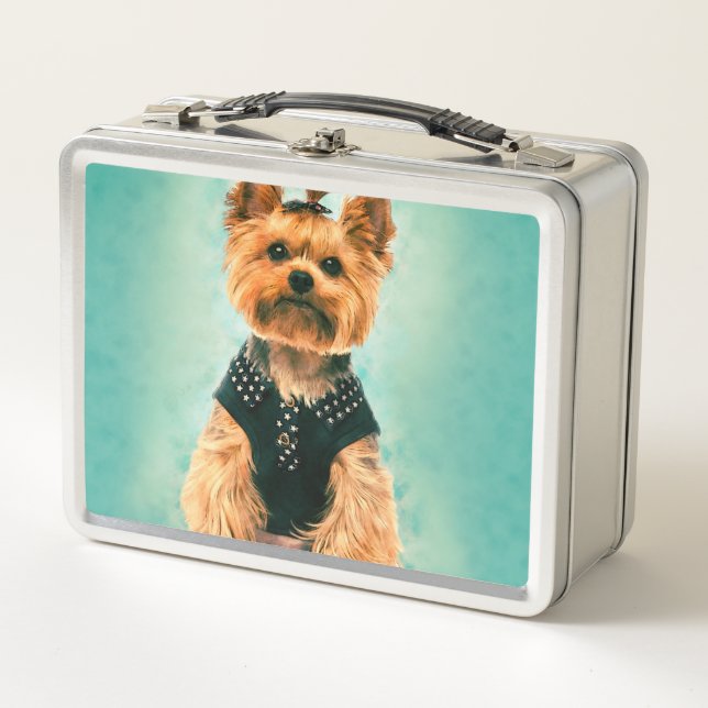 Lunch Box Art Yorkshire Terrier d'aquarelle (Devant)