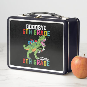 Lunch Box Au revoir 5e année Bonjour 6e année T Rex Dinosaur