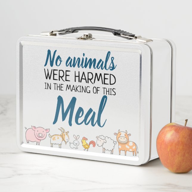 Lunch Box Aucun animal n'a été blessé vegan avec des animaux (En situation)