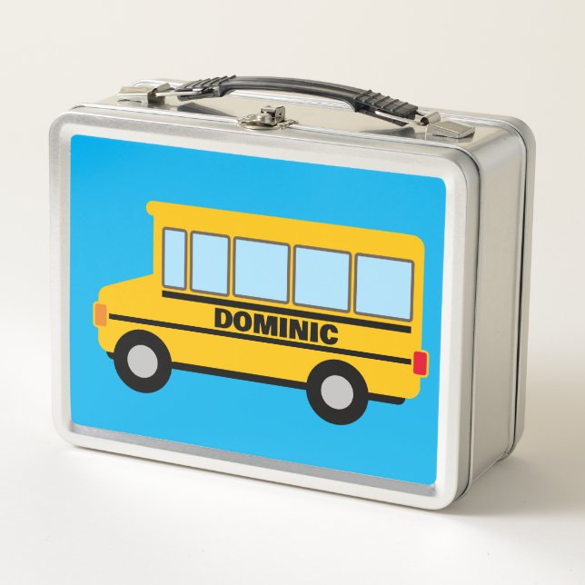 Lunch Box autobus scolaire américain jaune classique tirant  (Devant)