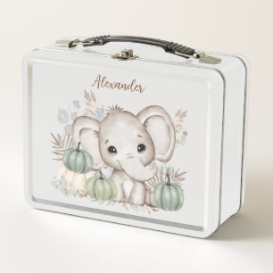 Lunch Box Automne Automne Cute Elephant Metal Lunette Box