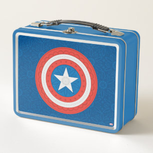 Lunch Box Avengers Logo Captain America Floral