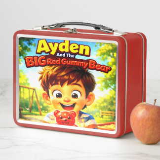 Lunch Box Ayden et le gros ours en gomme rouge | Boîte à lun