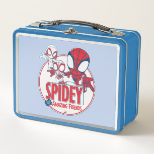 Lunch Box Badge Cercle Rouge et Blanc de l'Équipe Spidey
