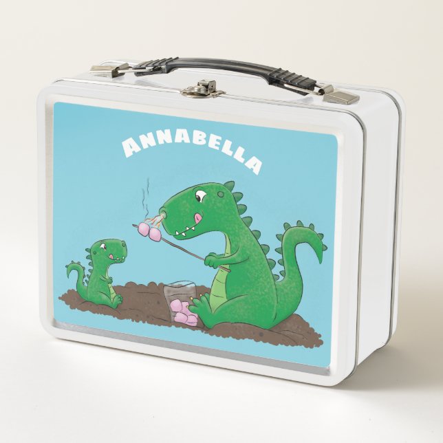 Lunch Box Baguettes mignonnes grillant des marshmallows dess (Devant)