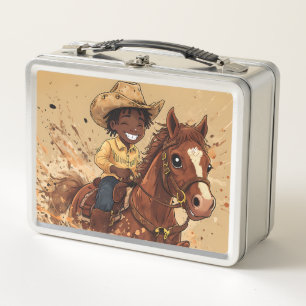 Lunch Box Balade de western dessiné Grand cow-boy