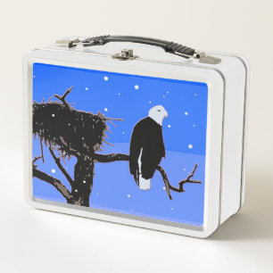 Lunch Box Bald Eagle in Winter  - Original Wildlife Art