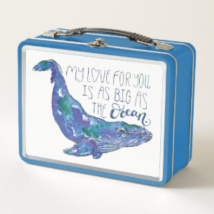Lunch Box Baleine d'aquarelle - amour aussi grand que