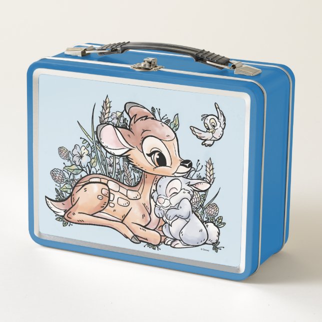 Lunch Box Bambi & Thumper Assis Dans Les Fleurs (Devant)