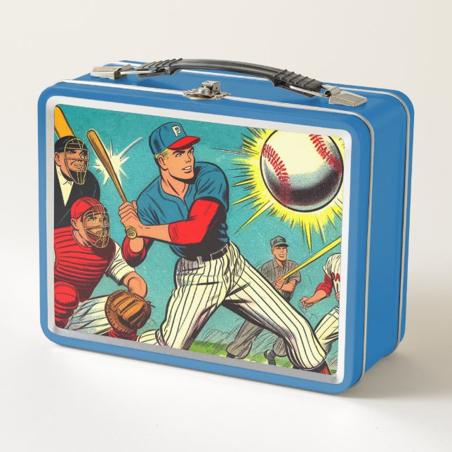 Lunch Box Bande dessinée de baseball rétro (Devant)