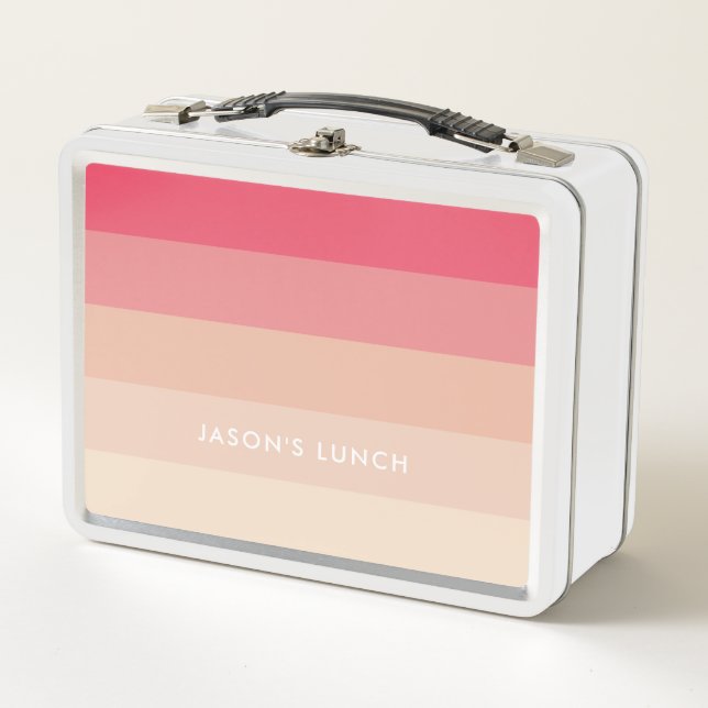Lunch Box Bandes pastel roses (Devant)